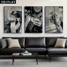 1/3 tấm tranh nghệ thuật logo tối giản hiện đại đen trắng dành cho tiệm làm tóc, phù hợp với các tiệm cắt tóc nam. Tranh in trên vải canvas dùng để trang trí văn phòng, phòng ngủ, phòng khách và hành lang. Có thể mua thêm khung. - Nhiều màu - Xem 2