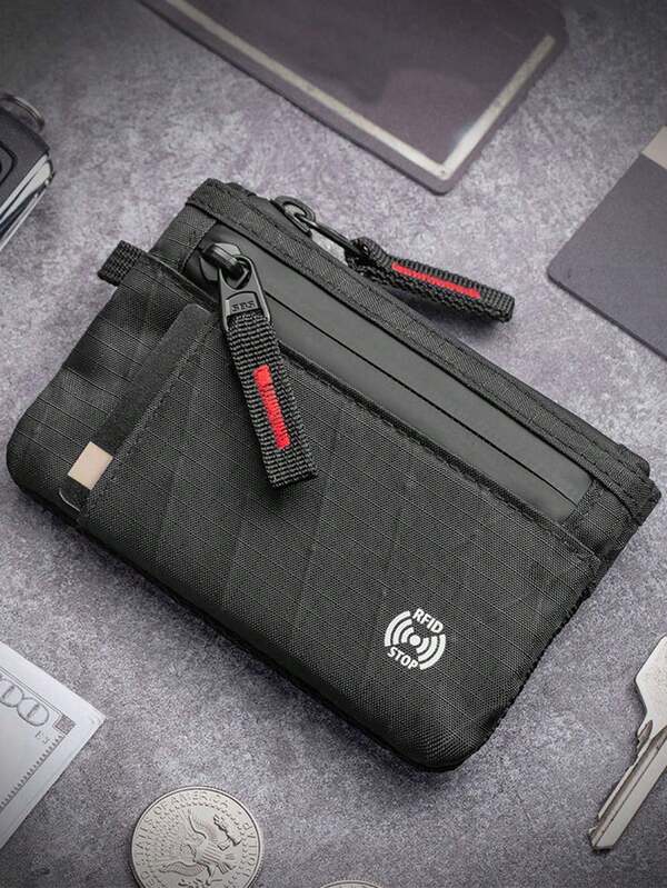 Cartera con bloqueo RFID, monedero, portapassaporte de viaje, estuche de llaves multifunción, monedero para almacenamiento de monedas