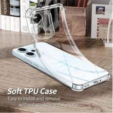 3-In-1 New Case For Reno 15 5G/Reno15 Pro 5G/Reno 15F/Reno 15 Pro Max, Includes: Transparent Shockproof Phone Case, 9H Hardness Tempered Glass Screen Protector For Reno 15F, Anti-Scratch Anti-Explosion Anti-Bubble Gaming Screen Protector, And Lens Film, Easy Installation Set - Clear - View 5
