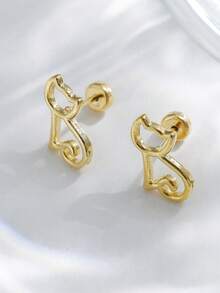 Mazuer 女士耳钉 - 貓 - 查看 6