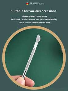 两件套不锈钢死皮钳、死皮推棒、死皮剪、角蛋白修剪套装、指甲角质层护理工具、指甲边缘护理工具套装、死皮推棒、角蛋白钳、清洁铲、修剪和背刺工具 - 彩色 - 查看 7