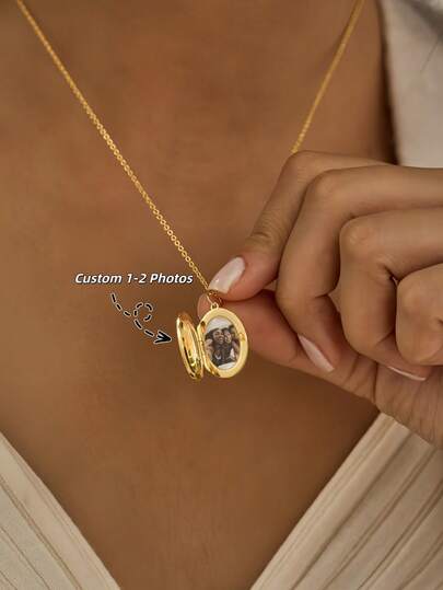 1pc Customized Minimalist Portrait Round Photo Necklace | Customized [1-2] Portrait & Letter O Chain Necklace | Memorial O-Link Photo Locket Necklace | Customized Gift | Friend Necklace | Handmade Necklace | Customized Necklace | Anniversary Gift | Personalized Gift | Gift For Mother | Gift For Girlfriend | Minimalist Necklace | Birthday Gift | Wedding Gift | Memorial Gift | Customized Engraved Name Necklace