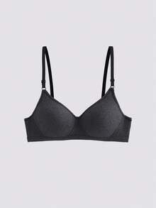 LOUNGEISTA 3PCS Lady's Comfortable Sleep Multicolour Wireless Soft Cup For Small Chest Solid Underwear Bra, Lingerie - Black - View 6