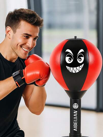 Pelota de velocidad de escritorio, bolsa de golpeo de escritorio resistente para alivio de la presión con base de ventosa y pelota de aire, adecuada para escritorio de estudio tipo gimnasio, piso, vidrio, azulejo, entrenamiento reflectante, herramienta de entrenamiento de boxeo, accesorio esencial de fitness deportivo, equipo de ejercicio