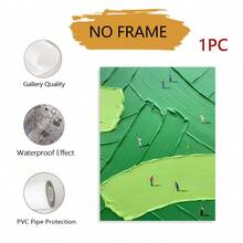 1pc Green Abstract Oil Painting, Green Golf Course Canvas Wall Art, Green Texture Wall Painting, Golf Course Theme, Gift For Golf Lovers, Frameless - Abstract Style B - View 11