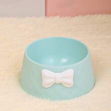 1个马卡龙宠物碗，深防漏INS风蝴蝶结菱形图案宠物碗 - 100ml - 查看 11