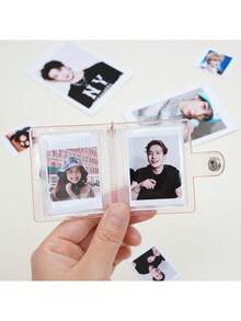 1/3pcs-Mini Bright White Photo Album Keychains, 16-Slot 1-Inch Pocket-Style ID Photo Album, Simple And Elegant Portable Student Photo Album, Celebrity Photo Album - Multicolor - View 7