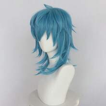 Fluffy Layered Wavy Mullet Wig, Sky Blue High-Temperature Fiber Cosplay Wig, Heat Resistant & DIY Stylable, Perfect For Anime Cosplay & Themed Events, Fresh & Dynamic - Mint Blue - View 2