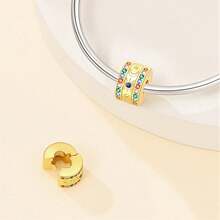 1 Piece Silver Plated Gold Series - Petal Dragonfly Moon Star Bead Suitable For 3mm Bracelet Bracelet DIY Pendant Women's Fashion Jewelry Holiday Birthday Gift - Gold - View 11