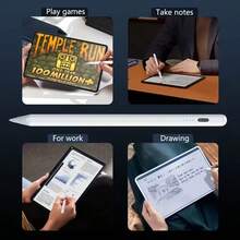 Apple Pencil Compatible Fast Charging Stylus Pen - High Precision Capacitive Stylus Pen Compatible With IPad/Android/Microsoft Tablets, Includes Replacement Nibs And Charging Cable - Multicolor - View 3