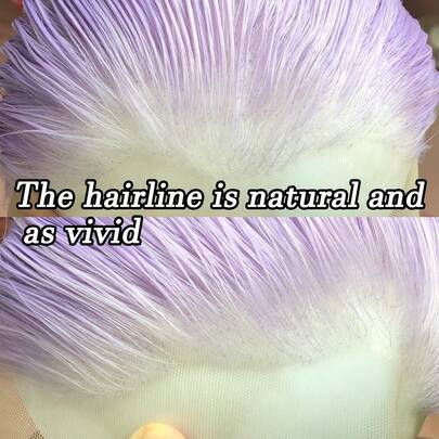 ZigZag Hair 13x4蕾丝前置合成假发，薰衣草紫色长直发，男女通用，耐热纤维，红黄柠檬绿混色，适合日常佩戴和角色扮演