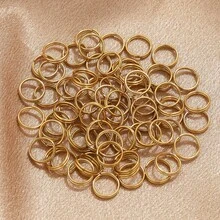 100 szt. podwójnych kółek zaciskowych ze stali nierdzewnej 4-10 mm - otwarte łączniki rozdzielające do samodzielnego tworzenia biżuterii i breloków - Wielokolorowe - Zobacz 1