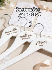1 chiếc móc treo quần áo phù dâu khắc tên theo yêu cầu, móc treo bằng gỗ khắc chữ, móc treo váy cưới cho phù dâu, móc treo váy cưới thiết kế riêng. - Nhiều màu - Xem 3
