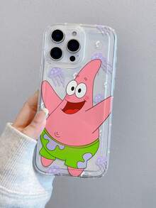 SPONGEBOB 1个时尚卡通创意全屏紫色水母星空图案透气防震手机壳，适用于三星/苹果17/16/15/14/13/12/11 Pro Max/12 Pro/14 Plus等型号 - 彩色 - 查看 2