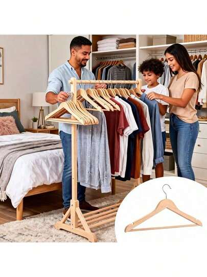 Ganchos de madera organizadores,perchas estándar,Percha de ropa de madera,  de material de madera con hombros anchos, sin costuras,  antideslizante, con diseño de ángulo anti-hombro, adecuada para armarios, exhibición de ropa en tiendas,ideales para vestidos, abrigos y trajes Perfectas para renovar el armario, Mejora la estética de tu armario con perchas elegantes y funcionales para todas tus necesidades de moda
