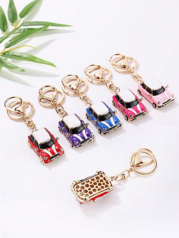 1 pièce Mini porte-clés en métal voiture, pendentif créatif, porte-clés de mode, décoration en métal, pendentif pour écouteurs, porte-monnaie, pendentif pour téléphone, accessoires en métal, pendentif pour voiture, pendentif pour sac, accessoires de porte-clés, convient pour un usage quotidien, les voyages, les cadeaux d'anniversaire, les événements, les souvenirs, les cadeaux pour les amis, la mère, le père, les diplômés et les enseignants