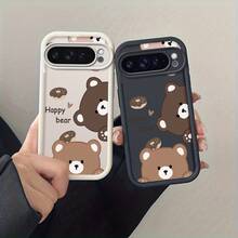 おしゃれなクマのスマホケース  Pixel 9 Pro XLに適しています | 5G対応 画素 9 プロ / 画素 9 / ピクセル9a / 画素 10 / 画素 10 プロ / 画素 8A(日本語) / 画素 8 / 画素 8 プロ / 画素 7 / 画素 7 プロ / 画素 7a (日本語に翻訳すると) TPU保護するケース 耐衝撃性 トレンディシェルバックカバー  画素 8A、 9A、 10 いフォン 11/12/13/14/15/15プロ/15 プラス/15 プロマックス/11プロ/12プロ/13プロ/14プロ/12ミニ/13ミニ/11プロマックス/12プロマックス/13プロマックス/14プロマックス/14プラス/5 - ブラック - チェックする 9