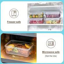 Refrigerator Storage Box, Fruit Fresh-Keeping Container, Large Capacity  Container, Airtight & Leak-Proof, Freezer , Microwave , Heat Resistant Up To 120°C Without Deformation - Bộ sản phẩm cao cấp 48 món - Xem 2