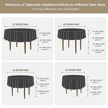 210GSM Round Table Cloth, Oil-Proof Spill-Proof And Water Resistance Microfiber Tablecloth, Decorative Fabric Circular Table Cover For Outdoor And Indoor Use (Dusty Blue, 108 Inch Diameter) - 灰藍色 - 查看 5