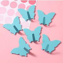 5个蝴蝶形粘钩，强力胶免打孔壁挂式浴室厨房门挂收纳架 - 彩色 - 查看 11