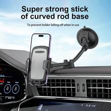 xnyocn 多角度旋转可调节车载手机支架，耐用仪表盘支架，带强力吸盘，时尚汽车配件 - 灰色 - 查看 5