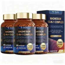 Selling Fast! Magnesium 12-In-1 Complex 700mg, 12 Active Forms For Muscle & Relaxation. Women's Health. - 1 bottle - 查看 6