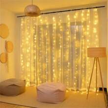 Luces de cortina de hadas con LED, luces decorativas interiores, alimentadas por USB, con control remoto, 8 modos de iluminación, adecuadas para el Día de San Valentín, Eid, Navidad, Día de la Madre, Pascua, dormitorio, fiesta, decoración de boda - guirnaldas de luces LED USB para cortinas - Ver 8