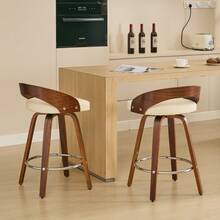 Barstools - Beige + PU Leather + Foam - View 6