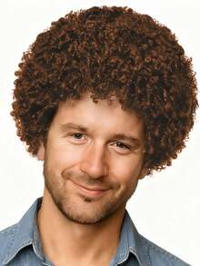 8 Inch Men's Curly Synthetic Wig, Heat Resistant, Fluffy & Natural, Versatile Fashion Wig Suitable For Daily Wear And Costume Parties - Multicolor - View 4