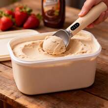 可充电电动加热冰淇淋勺，带LED显示屏和挂环，IPX7级防水，3种加热模式，最高温度160°F（71°C），符合人体工程学的防冻手柄，易于清洁，适用于冰淇淋、冻酸奶、冰棒等。 - 黃色 - 查看 12