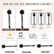 Flower Bun, Bubble Ponytail Wig Accessories - Dark Brown - View 3