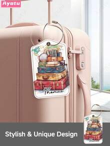 Ayotu Custom Luggage Tags, Creative Airplane Map Design, Suitable For Travel Cruise Luggage/Backpacks/Tote Bags/School Bags, Personalized Card Holder & Business ID Card Sleeve, Travel ID Tags, Must-Have For Group Trips/Events/Company Team Building, Personalized Luggage Identification Tags, Perfect Travel Gift For Friends & Family - Multicolor - View 5