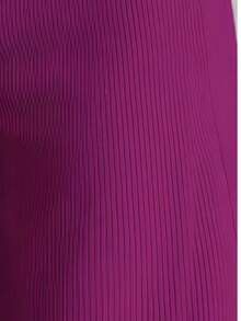 1pc Solid Color Polyester Button Pocket Zipper Pants, Suitable For Daily Wear In Spring, Autumn And Winter - Bold Plum - View 5