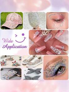 32 colores de rhinestones de resina para decorar, gemas planas multicolor de 3mm para manualidades, kit de decoración con diamantes para ropa, zapatos, uñas y arte con diamantes - Multicolor - Ver 4