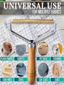 1pc Double-Sided Lint Remover & Fabric Shaver - Metal Handheld Clothes Fuzz Shaver With Brush Roller, Removes Sweater, Furniture & Pet Hair, Suitable For Delicate Fabrics - Multicolor - View 10