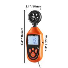 Handheld Anemometer, 14℉-113℉, Digital Wind Speed Meter Gauge With LED Backlight Screen, Measures Wind Velocity Wind Temperature Air Flow Wind Chill, For Sailing Surfing Drone Flying HVAC - Orange - View 10