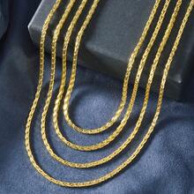 1pc Fashion Classic 14k Gold-Plated Shiny Woven Chain Necklace For Women - Gold - View 6