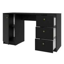 Escritorio Para Computadora Madesa con 3 Cajones Color Negro - Negro - Ver 4