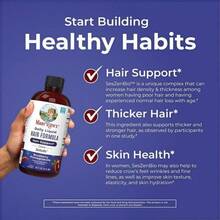 Mary Ruth's Daily Liquid Hair Formula | Blueberry Pomegranate | 16 FL Oz (473 ML) | Sugar-Free | With SesZenBio™ | Supports Thicker Hair, Hair Health & Skin | Vegan - Hair Support Tart Blueberry Pomegranate - View 2