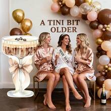 4ft Large Espresso Martini Bow Cardboard A Tini Bit Older Birthday Cutout Stand Martini Coffee Backdrop Decorations For Bar Women Bachelorette Bridal Shower Party Decor - 濃縮咖啡 - 查看 9