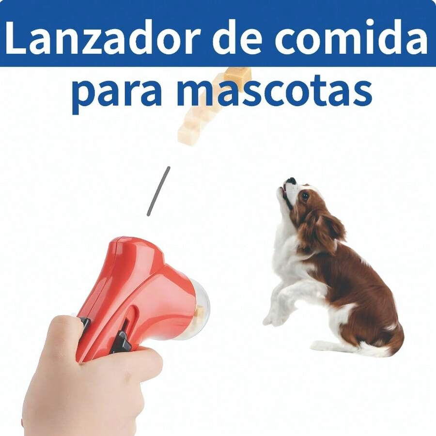 Juguete para Mascotas Lanzador de Golosinas | Dispositivo de Entrenamiento Interactivo con Lanzador de Golosinas. Controlado con una sola mano, este juguete interactivo lanza golosinas en cuanto se cargan. Combina alimentación, entrenamiento y entretenimiento, manteniendo a tu perro/gato entretenido mientras persigue y come, haciendo que el ejercicio sea menos aburrido. - Rojo - Ver 1