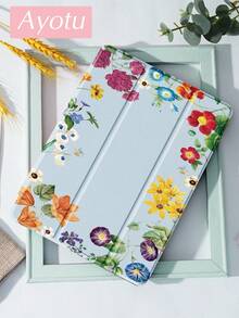Ayotu 1pc Floral Print, Plants, Hibiscus Flower Tablet Case & Kindle E-Book Case Compatible With IPad 10th Generation, IPad 11/Air 4th/Air 7th/9.7 Inches, Compatible With Samsung Galaxy Tab A9 Plus, Kindle (11th Generation-2024 Release)(6 Inch), Kindle Paperwhite 12th Gen 2024, Great Holiday Gift, Stylish And Simple Pattern. - Multicolor - View 2
