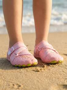 TATORHT 1 Pair Kids' Summer Quick-Dry Fashionable Random Print Breathable Mesh Low-Top Slip-On Water Shoes With Hoop And Loop, Boys' Barefoot Beach Swimming Shoes With Rubber Soles For Outdoor Activities, Indoor Fitness Yoga Running Jumping Rope - 粉色 - 查看 5