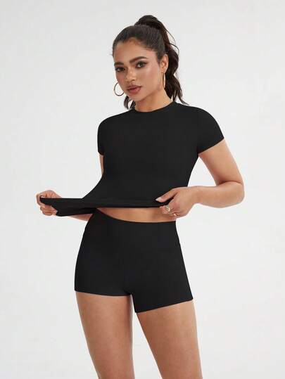 6pecil Camiseta deportiva cómoda para mujer, adecuada para yoga, entrenamiento en el gimnasio, ropa deportiva de verano para mujer, ajuste delgado y cómodo, adecuada para todo tipo de cuerpos, estilo primavera/verano, regalo del Día de San Valentín