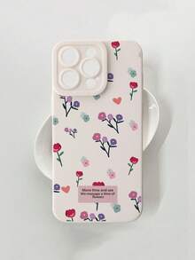 Ốp điện thoại hình trái tim hoa màu Macaron nhẹ nhàng và ngọt ngào, dễ thương và mềm mại, in họa tiết, chất liệu TPU mềm chống rơi, tương thích với iPhone và Galaxy, phiên bản quốc tế, không phải phiên bản nội địa. - Nhiều màu - Xem 3