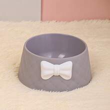 1个马卡龙宠物碗，深防漏INS风蝴蝶结菱形图案宠物碗 - 100ml - 查看 7