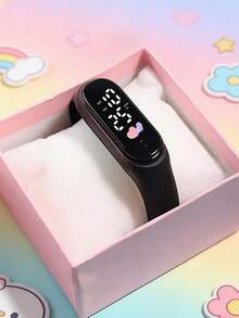 5pcs/Set TPU Silicone Strap Kids LED Digital Watch With Heart Shape, Time, Month, Year, Week Display, Suitable For School, Daily Wear, Holidays Gift - Multicolor - View 4