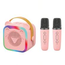 This Portable Mini Karaoke Machine Includes Two Microphones And One Player, With Loud And Clear Sound Quality, And Comes With Four Colorful LED Lighting Effects. It Supports Bluetooth Connection And TF Card Playback, Making It An Ideal Choice For Home Gatherings, In-Car Entertainment, And Christmas Celebrations. - Multicolor - View 11