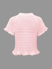 Live To Mo 女士镂空针织沙滩罩衫，饰有精美贝壳图案，优雅海洋元素设计，是夏季度假和情人节的完美之选（粉色） - 粉色 - 查看 4