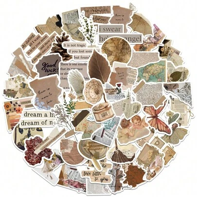 New Waterproof & Unique Retro Art Abstract Graffiti Stickers (52 Pieces) - Decorative Decals For Luggage, Notebooks & Water Bottles